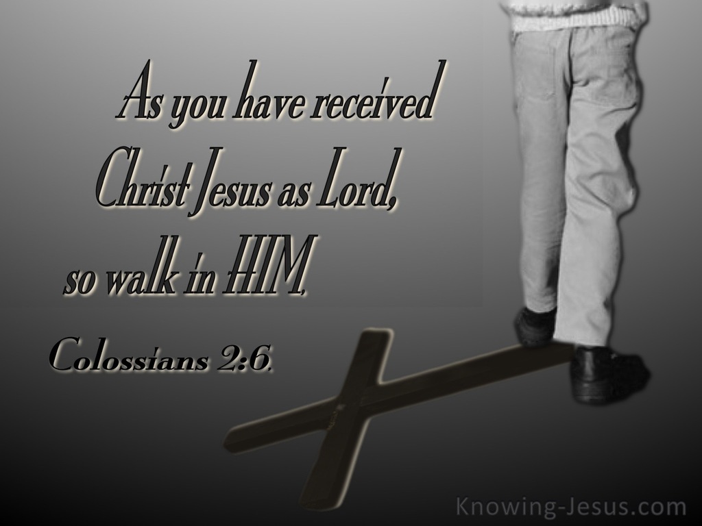 Colossians 2:6 So Walk In Him (gray)